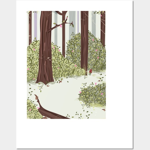 Vintage Forest Woodland Wall Art by nickemporium1